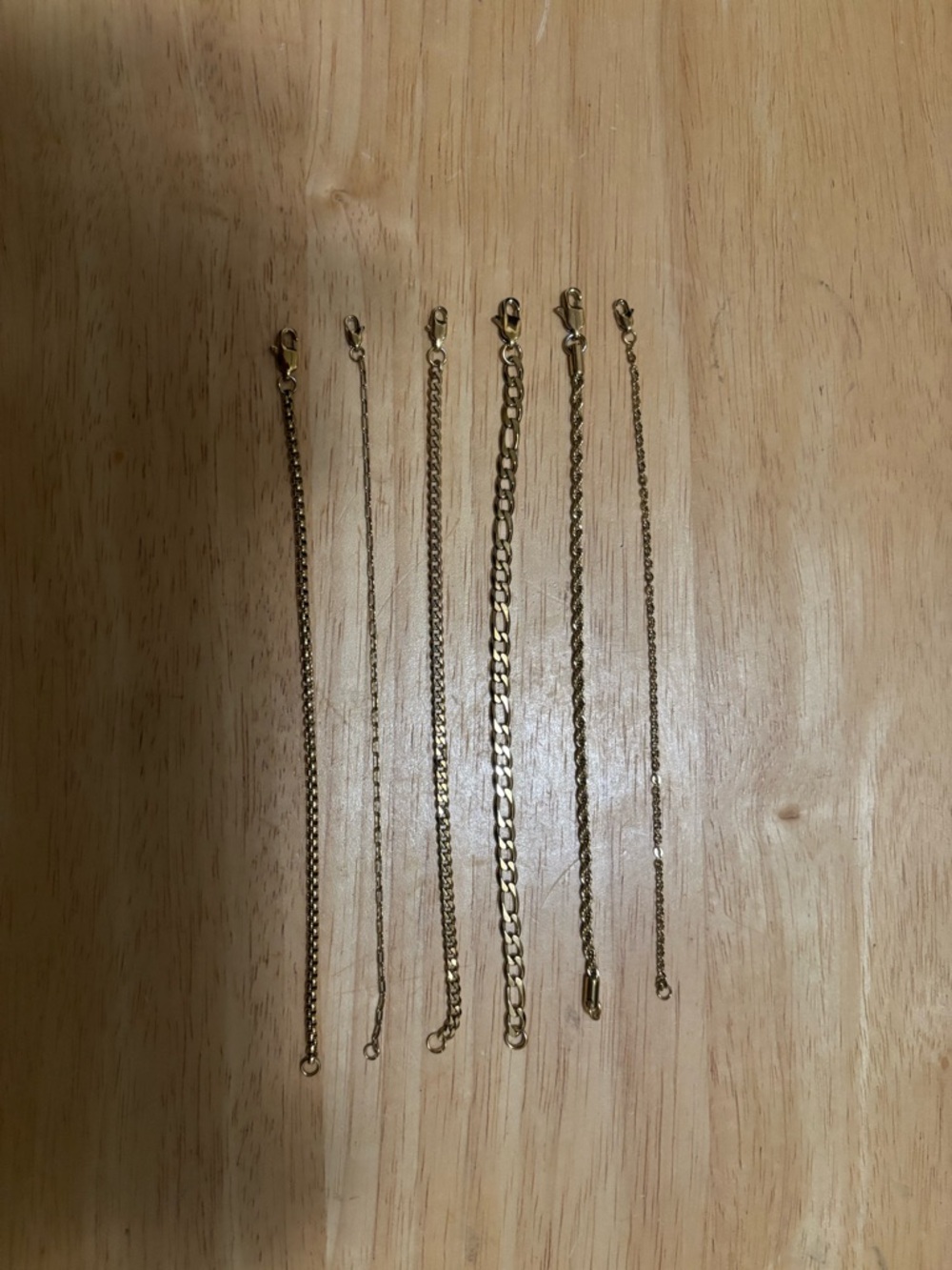 14K Gold Over Stainless Women's Chain Bracelet Set - Classic Link Styles